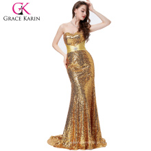 Grace Karin Strapless Sweetheart Decote Longa sereia Mulheres ocasiões especiais Sexy Cheap Sequins Prom Dresses CL4409-3